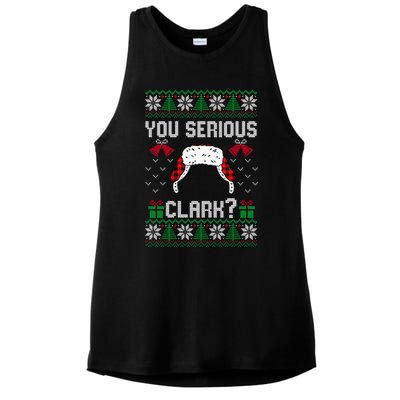 You Serious Clark? Ugly Sweater Christmas Family Matching Gift Ladies PosiCharge Tri-Blend Wicking Tank