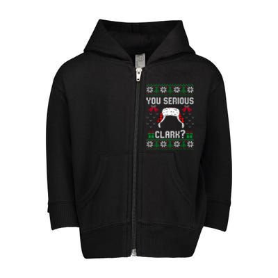 You Serious Clark? Ugly Sweater Christmas Family Matching Gift Toddler Zip Fleece Hoodie