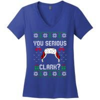 You Serious Clark? Ugly Sweater Christmas Family Matching Gift Women's V-Neck T-Shirt