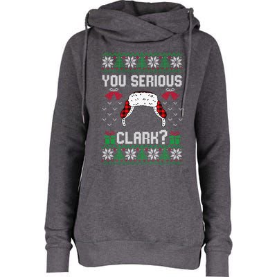 You Serious Clark? Ugly Sweater Christmas Family Matching Gift Womens Funnel Neck Pullover Hood