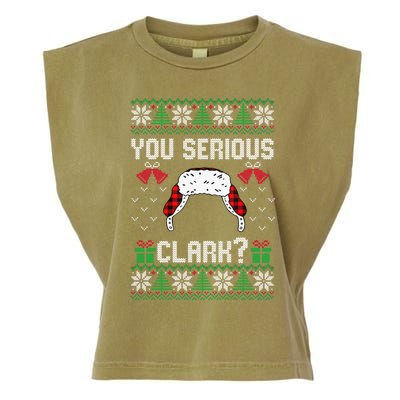 You Serious Clark? Ugly Sweater Christmas Family Matching Gift Garment-Dyed Women's Muscle Tee