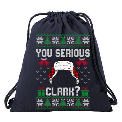 You Serious Clark? Ugly Sweater Christmas Family Matching Gift Drawstring Bag