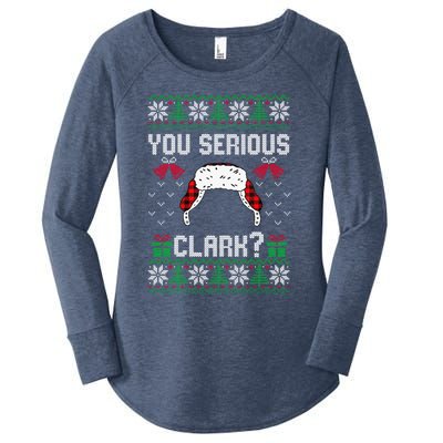 You Serious Clark? Ugly Sweater Christmas Family Matching Gift Women's Perfect Tri Tunic Long Sleeve Shirt