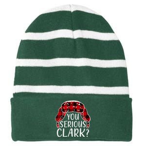 You Serious Clark Family Matching Christmas Vacation Striped Beanie with Solid Band