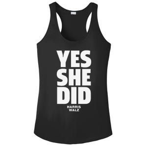 Yes She Can And Yes She Did Harris Walz 2024 Ladies PosiCharge Competitor Racerback Tank