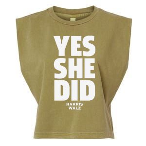 Yes She Can And Yes She Did Harris Walz 2024 Garment-Dyed Women's Muscle Tee