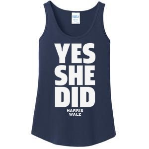 Yes She Can And Yes She Did Harris Walz 2024 Ladies Essential Tank