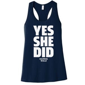 Yes She Can And Yes She Did Harris Walz 2024 Women's Racerback Tank