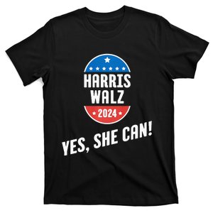 Yes She Can! Harris Walz 2024 T-Shirt