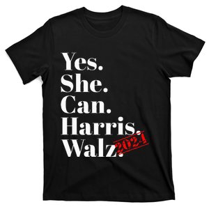 Yes She Can Harris Walz 2024 Premium T-Shirt