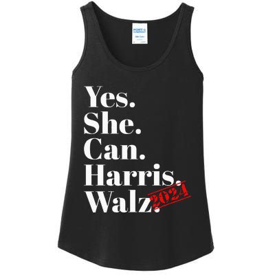 Yes She Can Harris Walz 2024 Premium Ladies Essential Tank