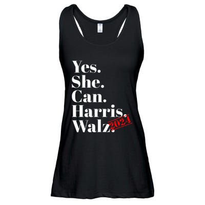 Yes She Can Harris Walz 2024 Premium Ladies Essential Flowy Tank