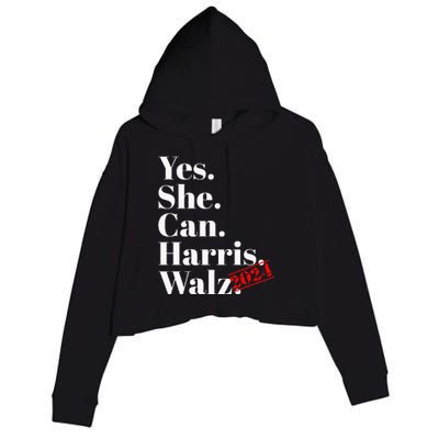 Yes She Can Harris Walz 2024 Premium Crop Fleece Hoodie