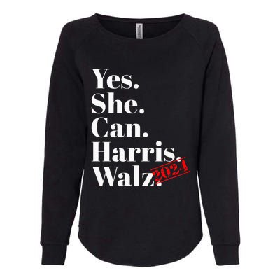 Yes She Can Harris Walz 2024 Premium Womens California Wash Sweatshirt