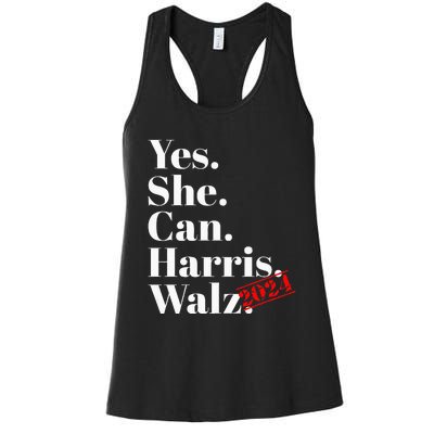 Yes She Can Harris Walz 2024 Premium Women's Racerback Tank