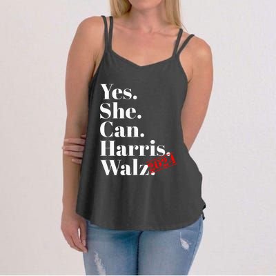 Yes She Can Harris Walz 2024 Premium Women's Strappy Tank