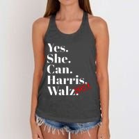 Yes She Can Harris Walz 2024 Premium Women's Knotted Racerback Tank