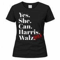 Yes She Can Harris Walz 2024 Premium Women's T-Shirt