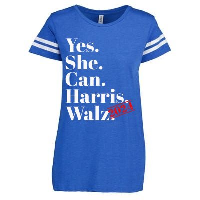 Yes She Can Harris Walz 2024 Premium Enza Ladies Jersey Football T-Shirt