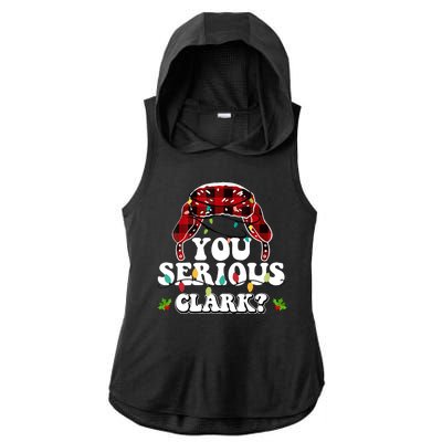 You Serious Clark Ladies PosiCharge Tri-Blend Wicking Draft Hoodie Tank