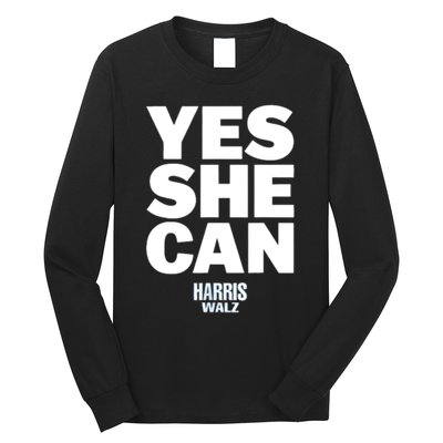 Yes She Can Kamala Harris 2024 Elections Long Sleeve Shirt