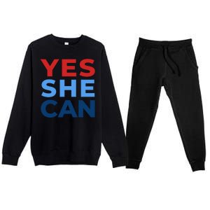 Yes She Can Yes She Kam Kamala Harris 2024 Premium Crewneck Sweatsuit Set