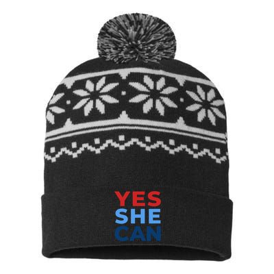 Yes She Can Yes She Kam Kamala Harris 2024 USA-Made Snowflake Beanie