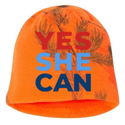 Yes She Can Yes She Kam Kamala Harris 2024 Kati - Camo Knit Beanie