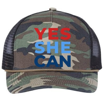 Yes She Can Yes She Kam Kamala Harris 2024 Retro Rope Trucker Hat Cap