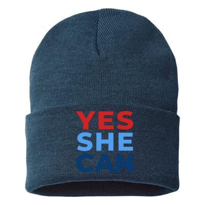 Yes She Can Yes She Kam Kamala Harris 2024 Sustainable Knit Beanie