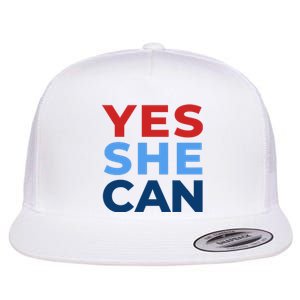 Yes She Can Yes She Kam Kamala Harris 2024 Flat Bill Trucker Hat