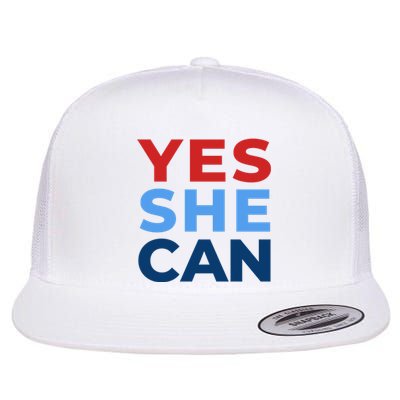 Yes She Can Yes She Kam Kamala Harris 2024 Flat Bill Trucker Hat