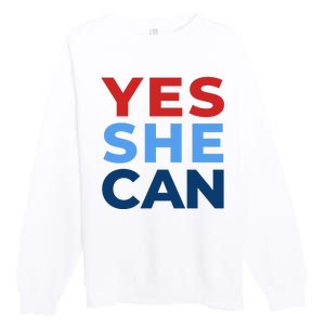 Yes She Can Yes She Kam Kamala Harris 2024 Premium Crewneck Sweatshirt