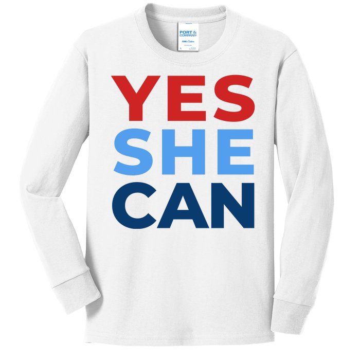 Yes She Can Yes She Kam Kamala Harris 2024 Kids Long Sleeve Shirt