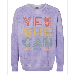 Yes She Can 2024 Colorblast Crewneck Sweatshirt