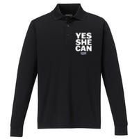 Yes She Can Kamala Harris 2024 Elections Performance Long Sleeve Polo