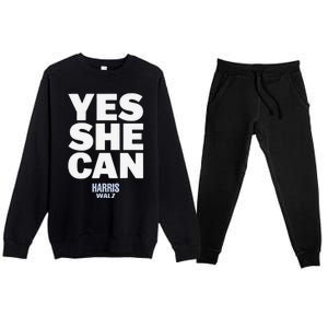 Yes She Can Kamala Harris 2024 Elections Premium Crewneck Sweatsuit Set