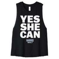 Yes She Can Kamala Harris 2024 Elections Women's Racerback Cropped Tank