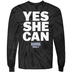 Yes She Can Kamala Harris 2024 Elections Tie-Dye Long Sleeve Shirt