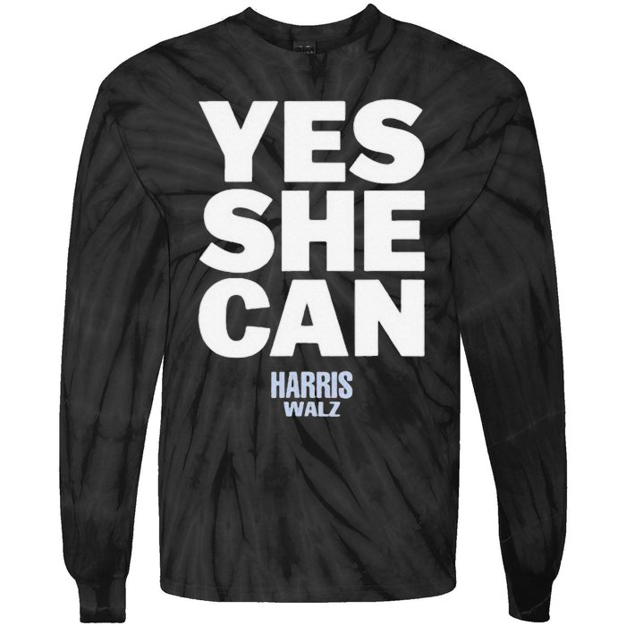 Yes She Can Kamala Harris 2024 Elections Tie-Dye Long Sleeve Shirt