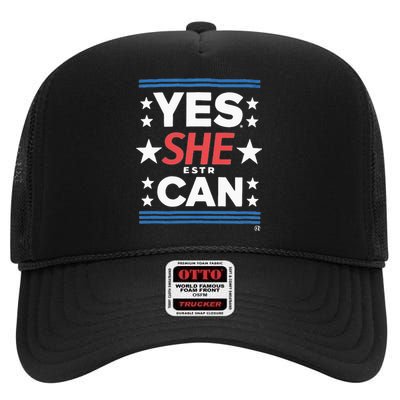 Yes She Can Kamala Harris 2024 President High Crown Mesh Back Trucker Hat