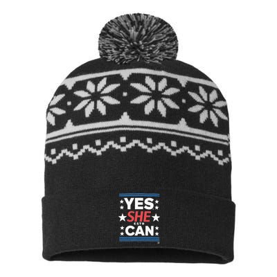 Yes She Can Kamala Harris 2024 President USA-Made Snowflake Beanie