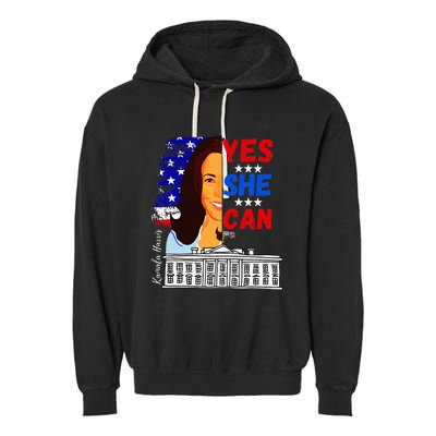 Yes She Can Kamala Harris 2024 Us Presidential Election Garment-Dyed Fleece Hoodie