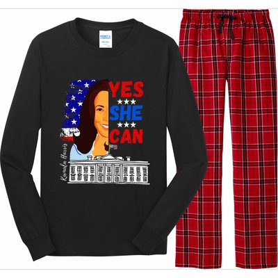 Yes She Can Kamala Harris 2024 Us Presidential Election Long Sleeve Pajama Set