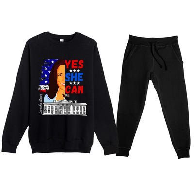 Yes She Can Kamala Harris 2024 Us Presidential Election Premium Crewneck Sweatsuit Set