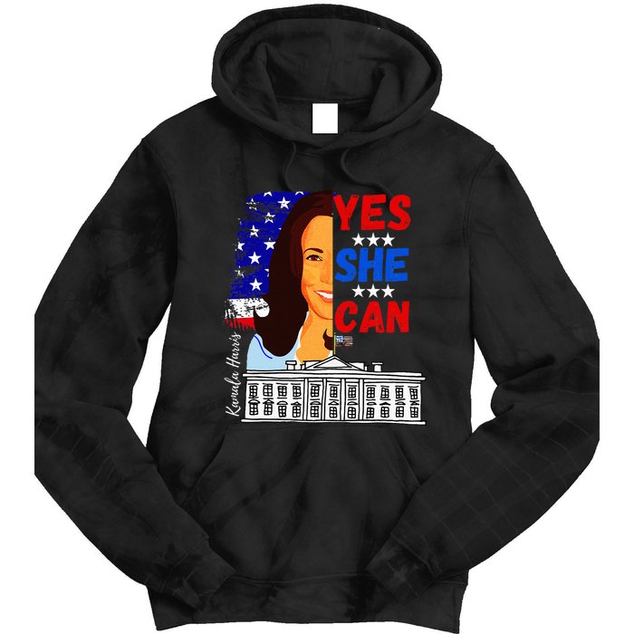 Yes She Can Kamala Harris 2024 Us Presidential Election Tie Dye Hoodie