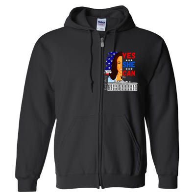 Yes She Can Kamala Harris 2024 Us Presidential Election Full Zip Hoodie