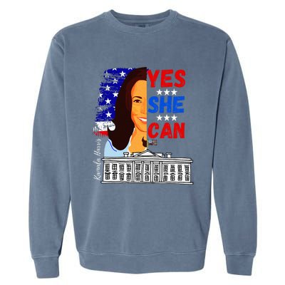 Yes She Can Kamala Harris 2024 Us Presidential Election Garment-Dyed Sweatshirt