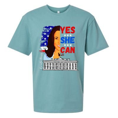 Yes She Can Kamala Harris 2024 Us Presidential Election Sueded Cloud Jersey T-Shirt