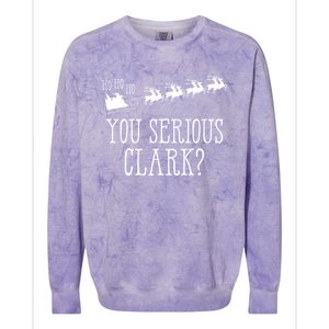 You Serious Clark Santa Claus Reindeer Sleigh Xmas Holiday Gift Colorblast Crewneck Sweatshirt